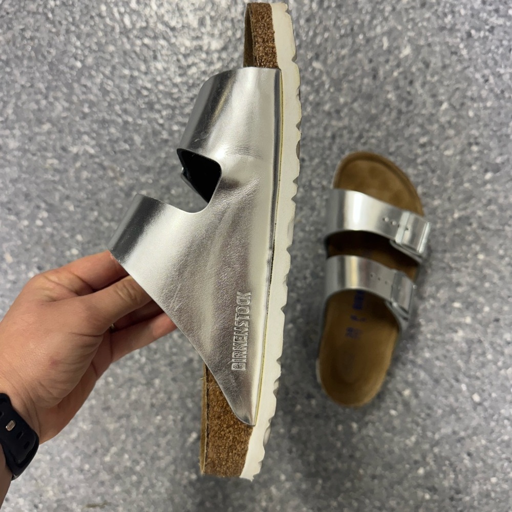 Birkenstock Women's Metallic Silver Sandals